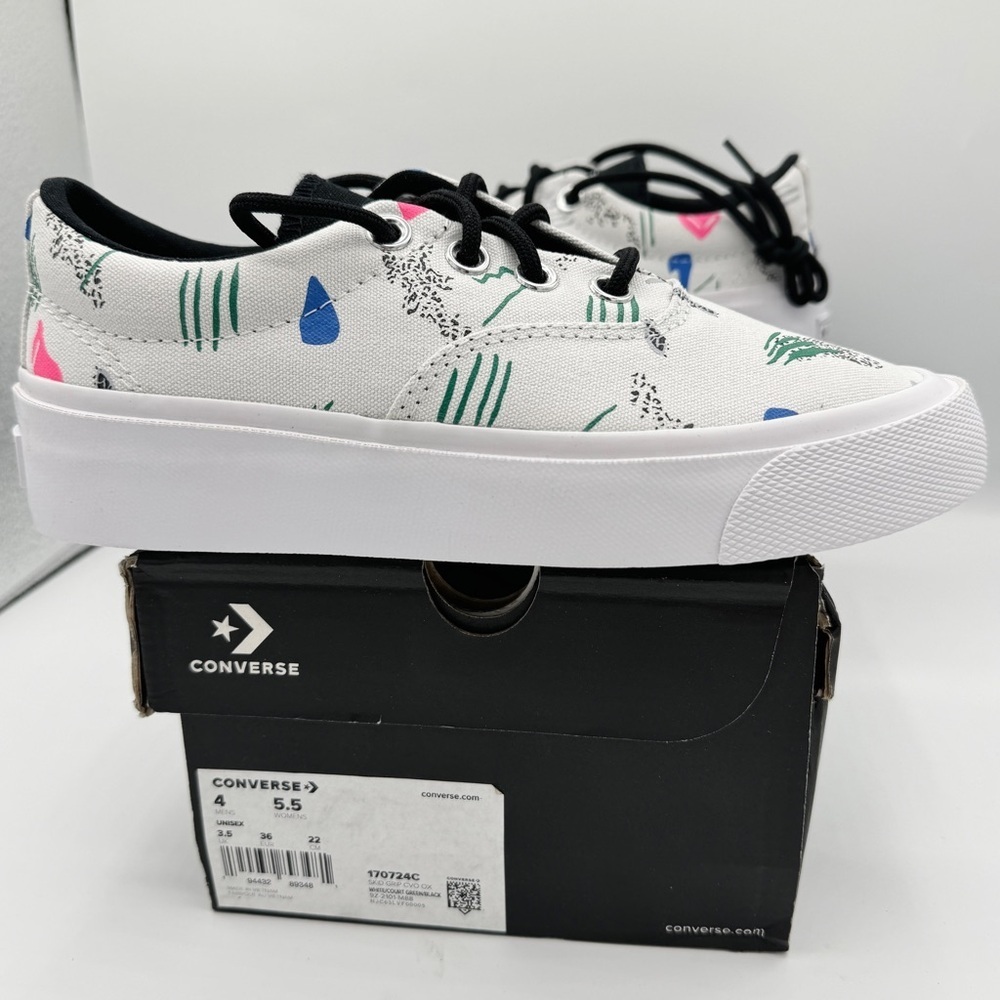 NWT Converse Skid Grip CVO Sneakers Unisex Archive Print - White Geometric 80’s